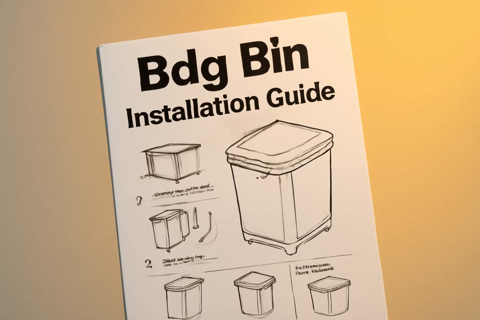 An informative scene depicting the Bdg Bin Installation Guide.