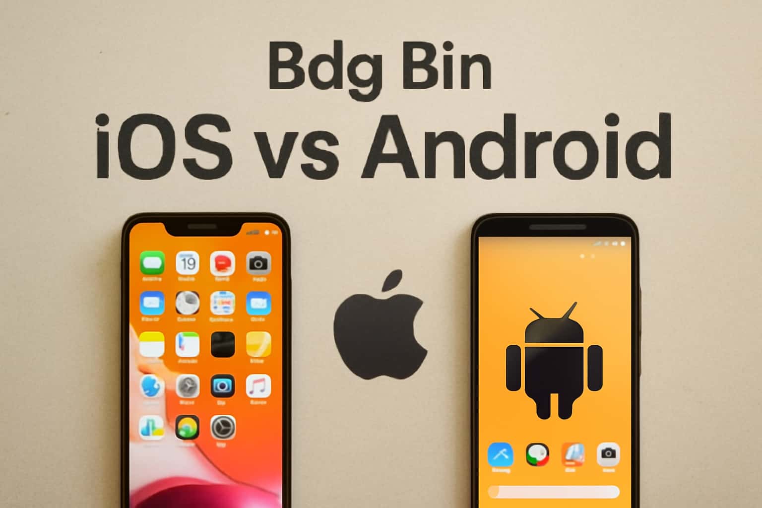 Bdg Bin comparison between iOS and Android in a neutral setting.