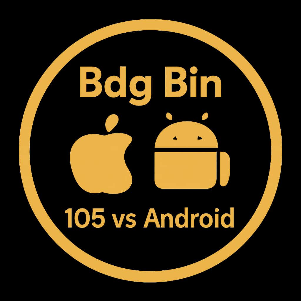 Badge representing Bdg Bin for iOS vs Android.