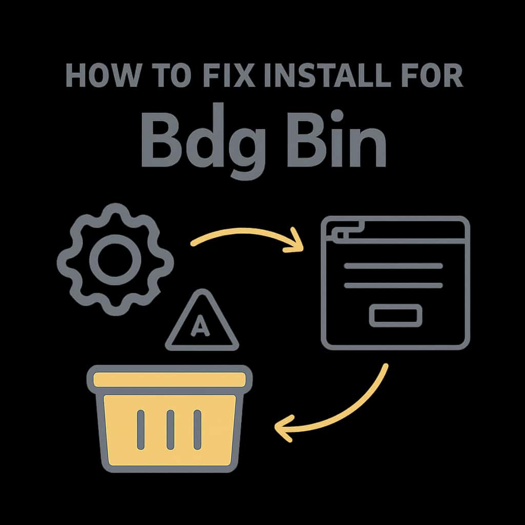 An educational diagram about Bdg Bin installation steps.