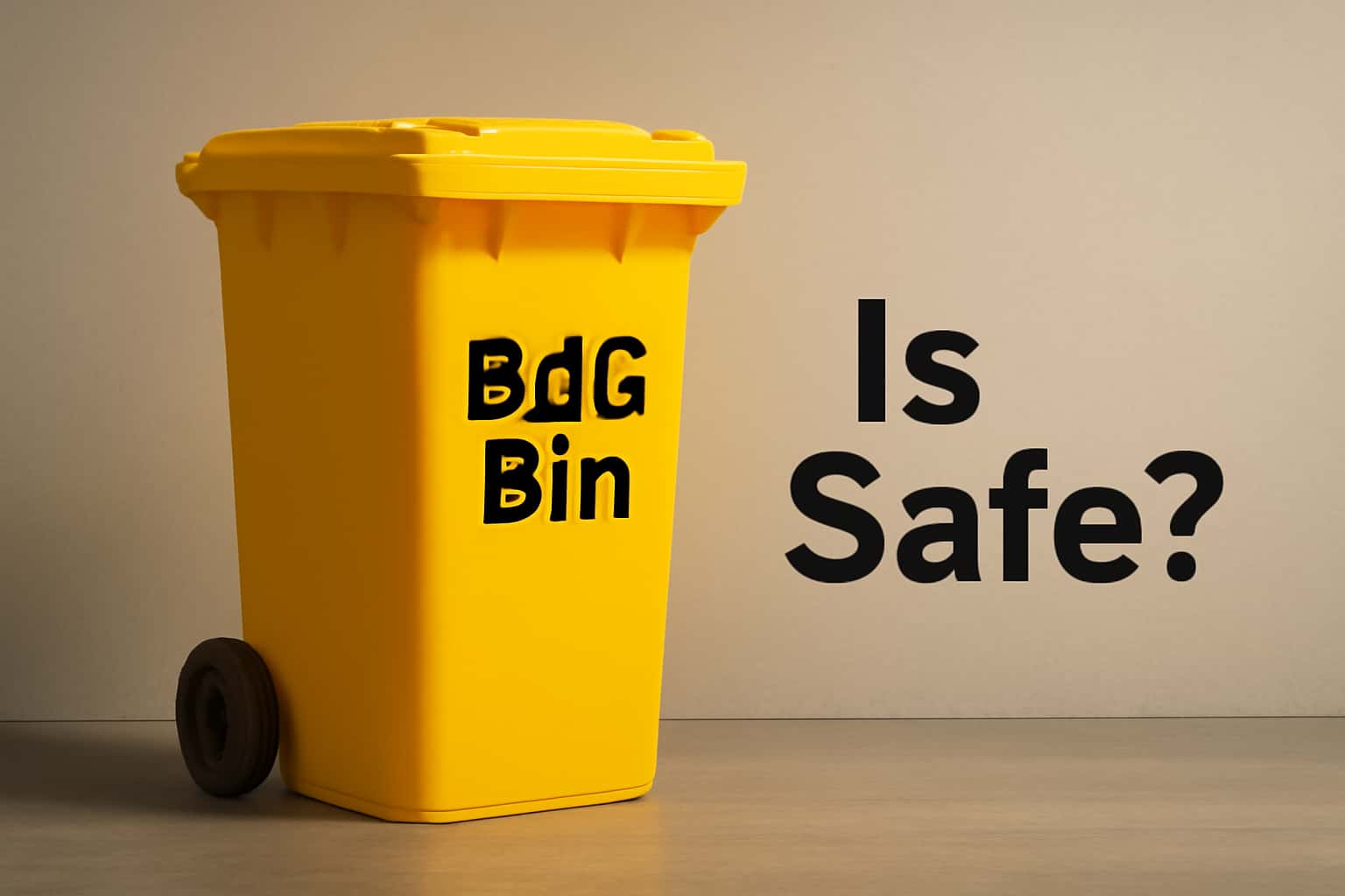 An informative graphic illustrating safety aspects of Bdg Bin.