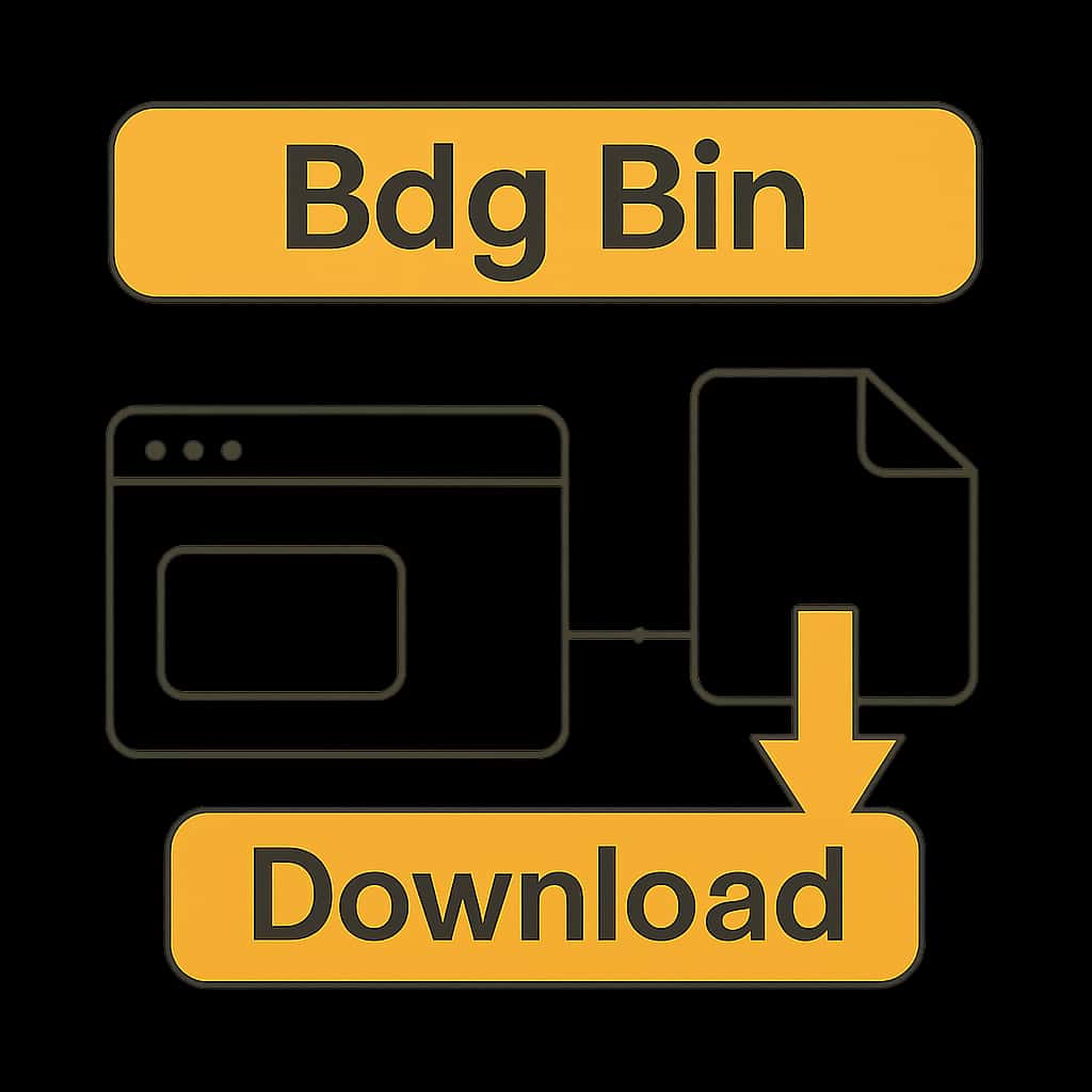 An illustration detailing Bdg Bin Download steps.