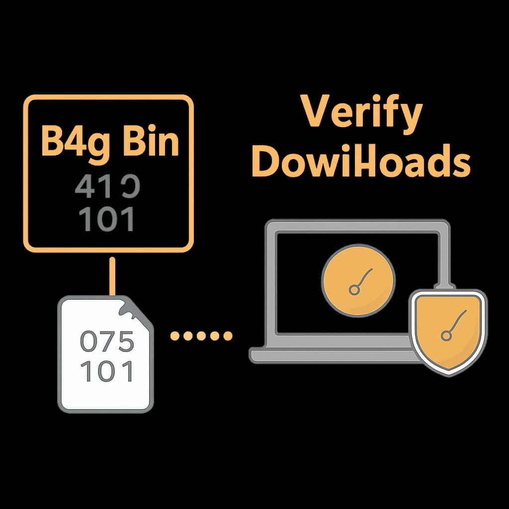 Diagram outlining steps to verify Bdg Bin downloads.